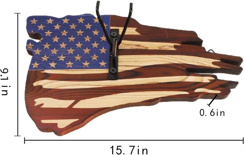 DAOIDE Deer Antler Mounting Kit, Euro Mount Skull Hanger, USA Flag Decor Hooker Pedestal, Perfect Prey Display Rack, Hanger for Hanging Antlers and Other Skulls (15.7'' x 9.1'' 0.6'') - Image 2